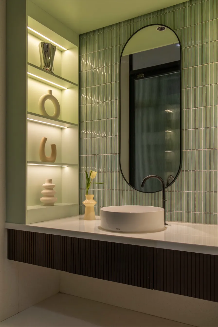 Greenfield Dental private bathroom — premium finishes